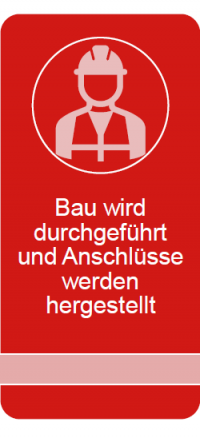 Bau wird durchgeführt und Anschlüsse werden hergestellt